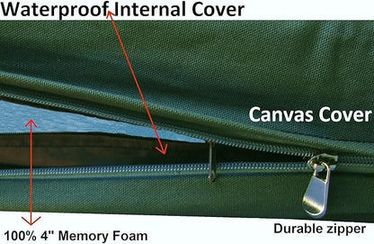 Dogbed4less Orthopedic Gel Infused Memory Foam Dog Bed, Waterproof Liner with Durable Canvas Cover, 37X27X4 Inch