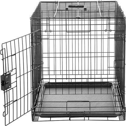 Amazon Basics - Durable, Foldable Metal Wire Dog Crate with Tray, Single Door, 30 x 19 x 21 in, Black