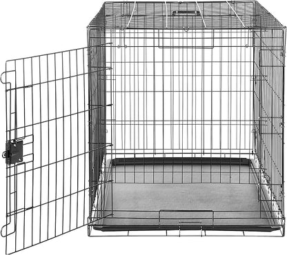 Amazon Basics - Durable, Foldable Metal Wire Dog Crate with Tray, Single Door, 42 x 28 x 30 in, Black