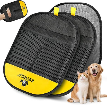 KEYHELP 2PCS Pet Hair Removal Glove for Dogs & Cats, Newly Upgraded Reusable Electrostatic Pet Hair Gloves, Pet Hair Remover Tool for Clothing, Couch, Bed, Carpet, Car Seat