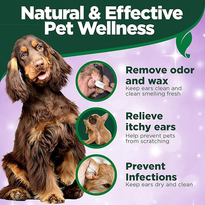 Vet's Best Ear Relief Finger Wipes, Ear Cleansing Finger Wipes for Dogs, Sooths & Deodorizes, 50 Disposable Dog Wipes