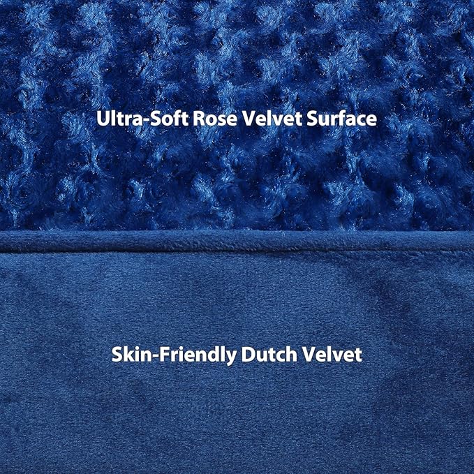 MIHIKK Orthopedic Dog Couch Bed Deluxe Plush L-Shaped with Waterproof Lining Bolster Dog Sleeping Sofa with Removable Washable Cover & Nonskid Bottom Pet Bed for Large Dogs, Blue