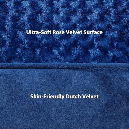 MIHIKK Orthopedic Dog Couch Bed Deluxe Plush L-Shaped with Waterproof Lining Bolster Dog Sleeping Sofa with Removable Washable Cover & Nonskid Bottom Pet Bed for Large Dogs, Blue