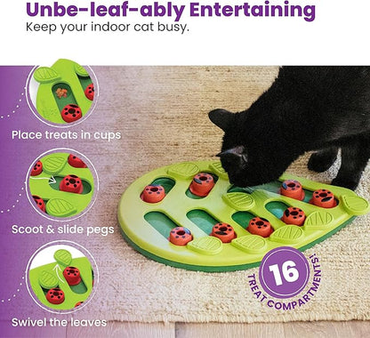 Catstages Nina Ottosson Buggin' Out Puzzle & Play – Interactive Cat Puzzle Feeder for Indoor Cats, 16 Hidden Treat Compartments, Slow Feeder, Durable & Easy-Clean
