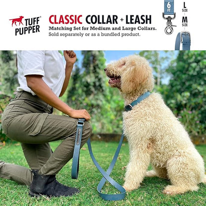 Tuff Pupper Classic Heavy Duty Dog Collar | 10x Stronger Than Leather | 100% Waterproof & Odor Proof Dog Collar | Tough Rust-Proof All Metal Hardware Small (12-15" Neck)