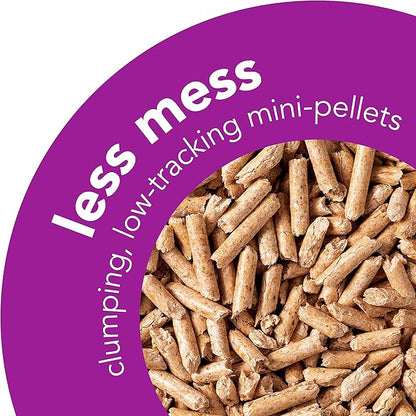 ökocat Less Mess Low Tracking Wood Clumping Cat Litter Mini- Pellets, Unscented, 27.5 pounds XL - Natural Ingredients, Stops Odor, Clumps Solid, 99% Dust Free, Great for Long-Hair Breeds