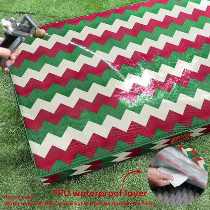 Tail Stories Outdoor Extra Large Dog Bed, Christmas Waterproof Dog Bed for Large Dogs, Egg Crate Foam XL Pet Bed with Removable Washable Oxford Cooling Cover, Stripe