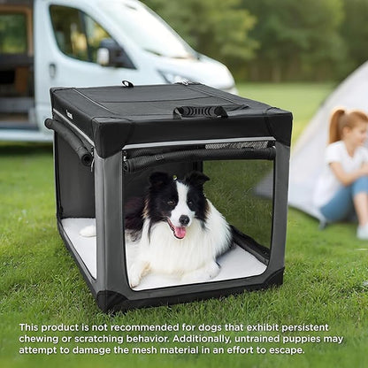Lesure Shown on TODAY Show Soft Collapsible Dog Crate - 30 Inch Portable Travel Crate for Medium Dogs Indoor & Outdoor, 4-Door Foldable Pet Kennel with Mesh Windows, Green