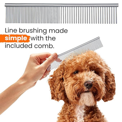 Doodle Brush for Dogs - Goldendoodle Brush with Poodle Comb and Cases Included - Goldendoodle Must Haves Grooming Tools - Designed for Doodles, Labradoodles, Bernedoodles - Medium - Orange