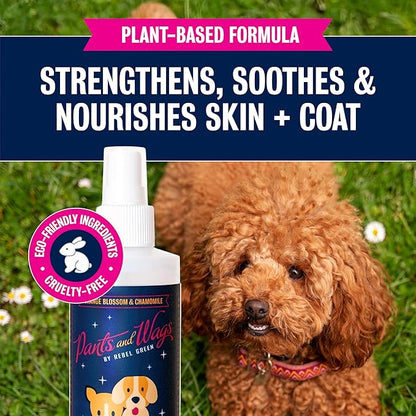 Pants and Wags Anti-Itch & Scratch Dematting Spray - Dog Hair Detangler - Orange Blossom & Chamomile - Hypoallergenic - No Dyes or Perfumes - 8 oz - 2 Pack