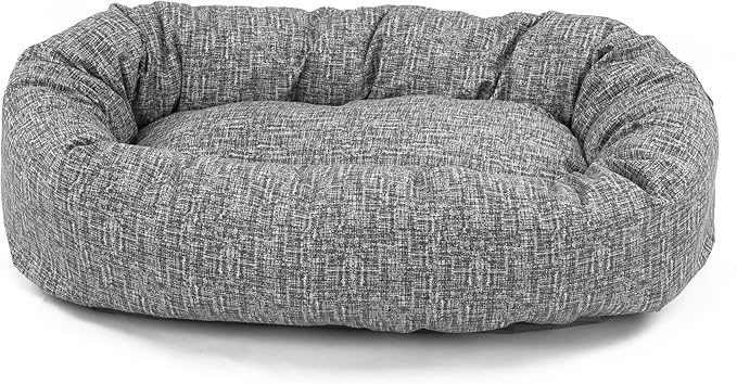 Majestic Pet 24 Inch Bagel Calming Dog Bed Washable – Cozy Soft Round Dog Bed with Spine Support for Dogs to Rest Their Head - Fluffy Donut Puppy Mat 24x19x7 (Inch) Small – Lt. Black