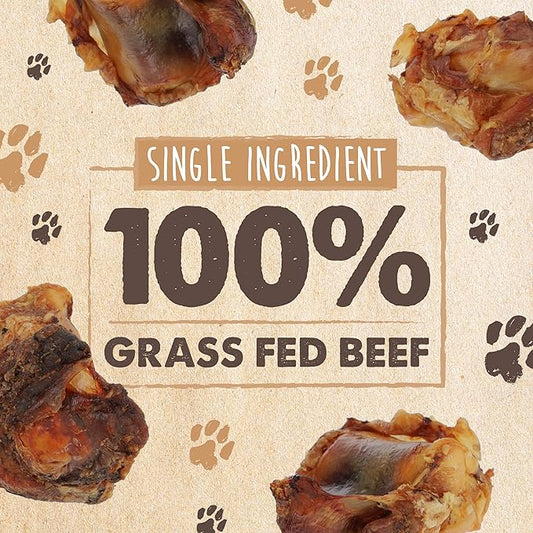 Mighty Paw Naturals Dog Bones - Cow Knee Caps & Knuckle Bones for Dogs (8 Pack) | 100% Natural Beef Knee Caps, Meaty Pet Treat