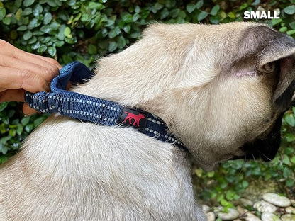 Tuff Pupper Heavy Duty Dog Collar with Handle | Ballistic Nylon Heavy Duty Collar | Padded Reflective Dog Collar with Adjustable Stainless Steel Hardware | Convenient Sizing for All Breeds