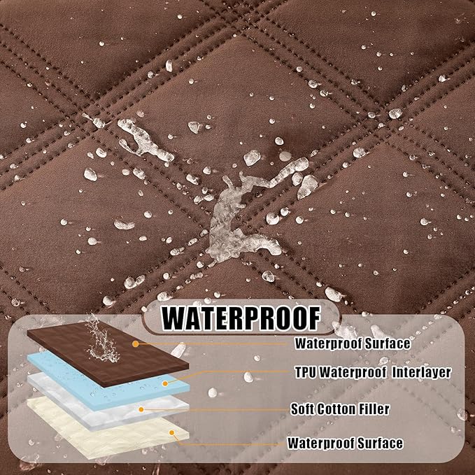 Smiry Waterproof Dog Bed Cover Blanket 30x70, Soft Reversible Pet Blanket, Washable Leakproof Cats Dogs Couch Cover for Sofa, Couch, Furniture, Lattice, Brown/Beige
