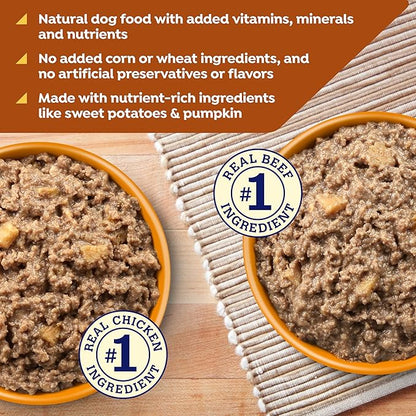 Nature’s Recipe Grain Free Wet Dog Food Paté Variety Pack Chicken and Beef Recipes with Sweet Potato & Pumpkin, 13oz. Cans (Pack of 12 Cans)