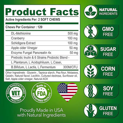 Vet Promise Grass Burn Spot Chews - Dog Urine Neutralizer for Lawn - 120 Grass Green Treats, Rocks - Pee Grass Spot Saver Caused by Dog Urine - Probiotics - Digestive Enzymes - Made in USA