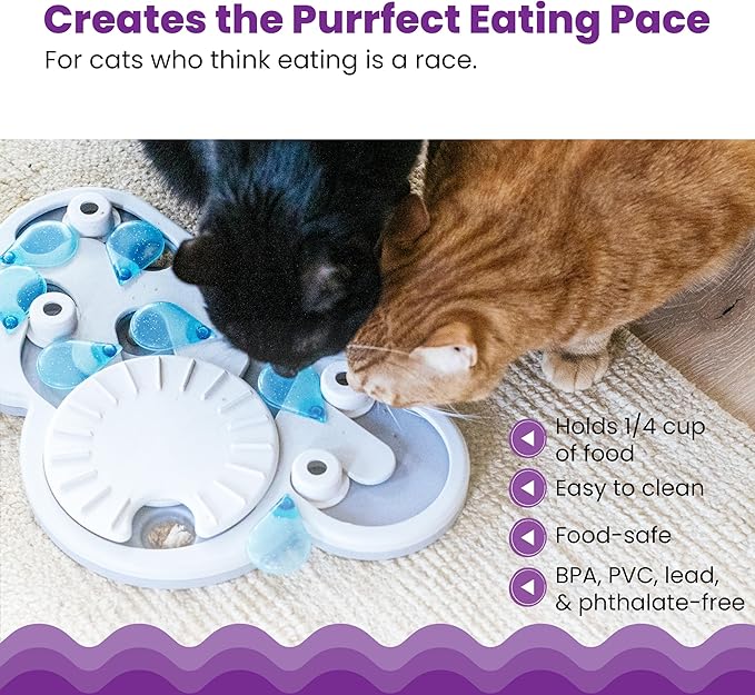 Catstages Nina Ottosson Rainy Day Puzzle & Play – Interactive Cat Puzzle Feeder for Indoor Cats, 19 Hidden Treat Compartments, Slow Feeder, Durable & Easy‑Clean