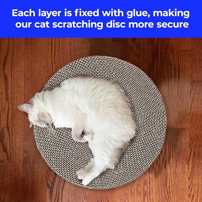 Round cat Scratcher Refill, 10 inch Diameter, 7/8 inch Thickness Scratcher Replacement Pads, Scratching Board Circle, Scratch pad, scratchers for Indoor Cats (5 pcs)