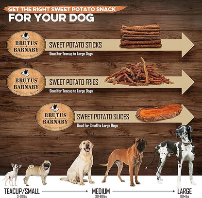 BRUTUS & BARNABY USA Sweet Potato Dog Treats - Grain Free, Cinnamon Pumpkin Crunchy Sticks are Great Tasting, Promotes Positive Dog Gut Health with Natural Anti-Diarrhea Properties,(2lb Bag)
