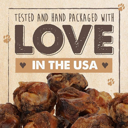 Mighty Paw Naturals Dog Bones - Cow Knee Caps & Knuckle Bones for Dogs (8 Pack) | 100% Natural Beef Knee Caps, Meaty Pet Treat