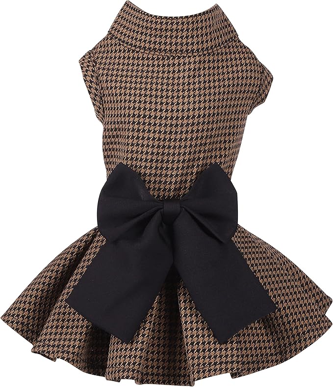 Pet Dresses for Small Dogs Cats Girl, Cute Princess Bowknot Dress Puppy Shirt All Weather Skirt Clothes Cat Apparel for Birthday Wedding Party Holiday (XX-Small, Yellow&Black)