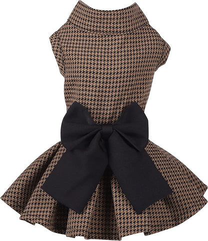 Pet Dresses for Small Dogs Cats Girl, Cute Princess Bowknot Dress Puppy Shirt All Weather Skirt Clothes Cat Apparel for Birthday Wedding Party Holiday (XX-Small, Yellow&Black)