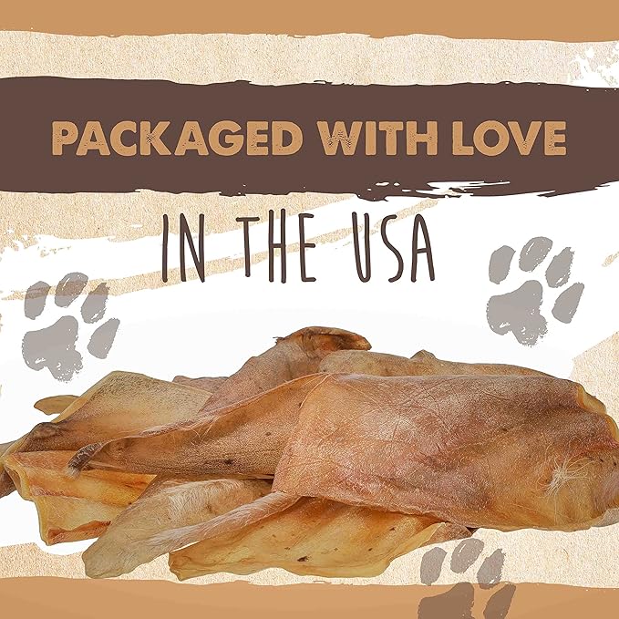 Mighty Paw 100% Natural Unbleached Cow Ears for Dogs - Single Ingredient - Cows Ears for Dogs Chew Treats Suitable for Small, Medium & Large Breeds - Pet Chews (12 Pack)