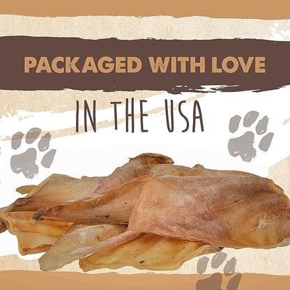 Mighty Paw 100% Natural Unbleached Cow Ears for Dogs - Single Ingredient - Cows Ears for Dogs Chew Treats Suitable for Small, Medium & Large Breeds - Pet Chews (12 Pack)