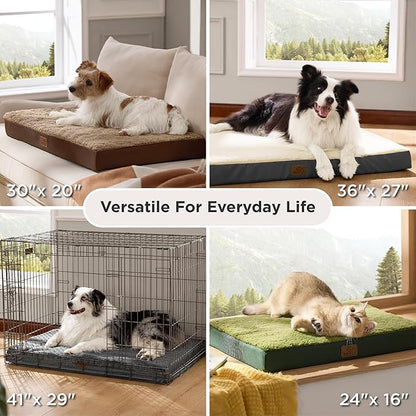 Bedsure Dog Beds Large Sized Dog - Comfy Flat Pet Beds with Removable Washable Cover, Orthopedic Egg Crate Foam Puppy Mat, Suitable for Pet Up to 65 lbs