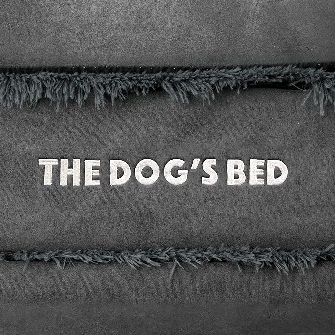 The Dog’s Bed Orthopedic Memory Foam Dog Bed, Large Grey Fur, Pain Relief for Arthritis, Hip & Elbow Dysplasia, Post Surgery, Lameness, Supportive, Calming, Waterproof Cover