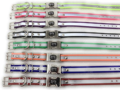 Sparky Pet Co - Apollo ECollar Replacement Strap - Dog Collar - Waterproof Biothane - Adjustable - Double Buckle - Quick Snap Metal Clasp - for Invisible Fence Systems - 3/4" x 28" (Reflective Pink)