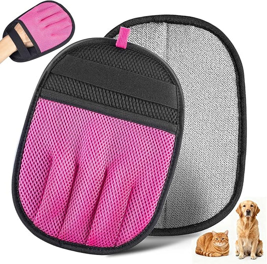 Pet Hair Removal Tool for Cats & Dogs, 2025 New Upgraded Electrostatic Gloves for Pet Hair, Reusable Pet Hair Remover Tool for Couch, Furniture, Carpet, Curtain & Car Seat (Pink)