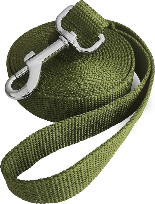 10ft Dark Green Dog Leashes - Obedience Recall Training Agility - Traditional Style Extra Long Leads for Large, Medium & Small Dogs - Great for Parks,Fetch,Backyard & Camping(10FT, Dark Green)