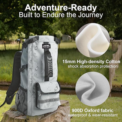 Furtent Dog Backpack Carrier, Ergonomic Pet Travel Bag, Suitable for Medium and Large Dogs, Built-in Leash and Adjustable Buckle, Ideal for Hiking and Cycling, M
