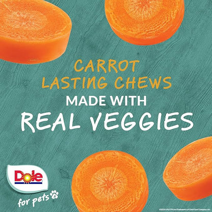 Dole for Pets Freshly Fetched Lasting Chew, Carrot Flavor Dog Treats, Small Breed, 8oz, 10ct | Flavored with Real Veggies, No Wheat, Corn, Soy, Artificial Flavors, Colors, or Preservatives
