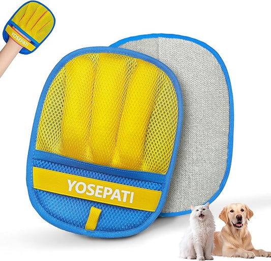 Thickened Ectrostatic Pet Hair Removal Glove for Cat & Dog, Upgraded Five-Finger Reusable Magic Brush Pet Hair Remover Tool for Couch, Clothing, Carpet & Car Seat, Cat Grooming Gloves