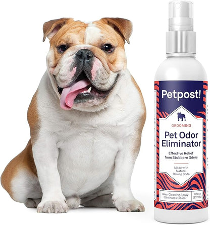 Petpost | Pet Odor Eliminator Spray for Dogs & Cats - Naturally Effective Deodorant and Bad Smell Killer - For Spraying Your Pet or Around the Home 8 oz.