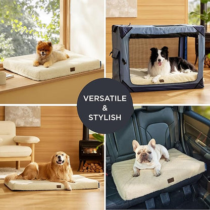 Bedsure Self Warming Dog Beds Large Sized Dog - Extra-Large Puppy Bed with Removable Washable Cover, Orthopedic Egg Crate Foam Pet Mat, Suitable for Pet Up to 100 lbs (Non Electric)