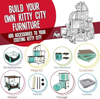 Kitty City Cat Scratcher Refill – 3-Pack Durable Corrugated Cardboard Scratch Pads with Catnip – Double-Sided for Longer Use, Cat Claw Maintenance & Furniture Protection - Size: 13.25" x 13.25"