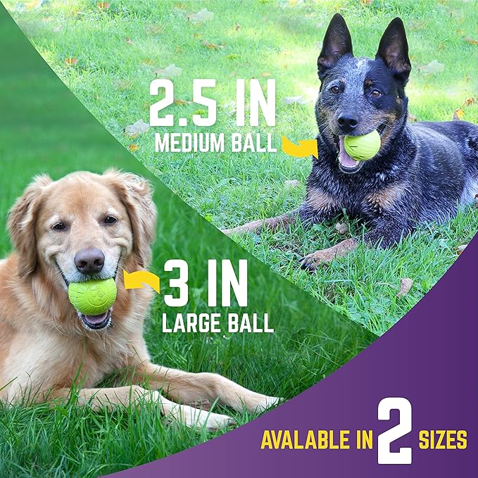 Chew King Supreme Rubber Fetch Balls - Extremely Durable Natural Rubber Toy, 2.5 inch, Yellow (CM-10066-CS01)