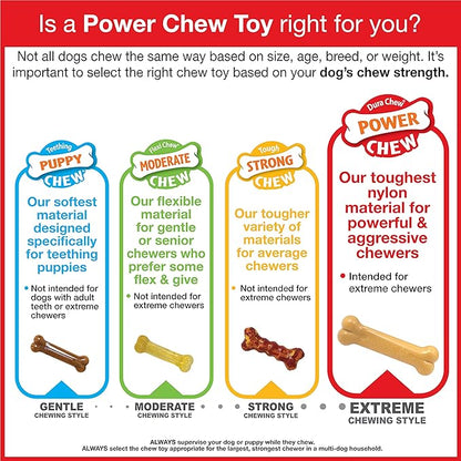 Nylabone Original Bone Power Chew Toy for Dogs, Durable Dog Toys for Aggressive Chewers, Flavor Frenzy Pancakes & Sausage, Roast Beef, & Lasagna, X-Small - Up to 15 lbs, 3 Pack