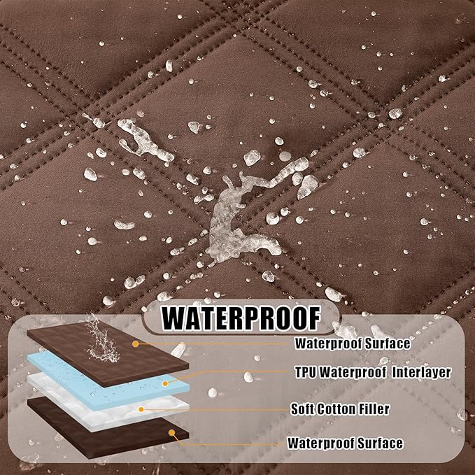 Smiry Waterproof Dog Bed Cover Blanket 40x80, Soft Reversible Pet Blanket, Washable Leakproof Cats Dogs Couch Cover for Sofa, Couch, Furniture, Lattice, Brown/Chocolate