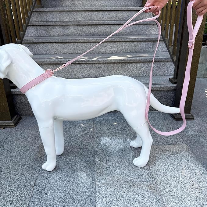 Dog Leash 6ft Long,Traffic Padded Two Handle,Heavy Duty,Double Handles Lead for Control Safety Training,Leashes for Large Dogs or Medium Dogs,Dual Handles Leads (Pink, 25MM*6FT)