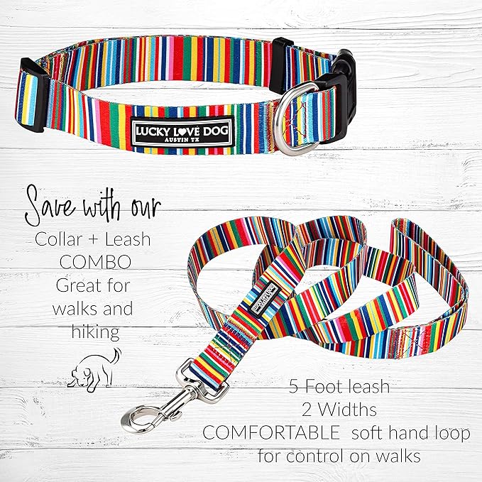 Lucky Love Dog - Adjustable Dog Collar with Easy Click Buckle for Small Ones, Durable, & Comfortable for Male & Female Dogs, Pet Collar for Puppies & Adult Dogs - Hippie, XS