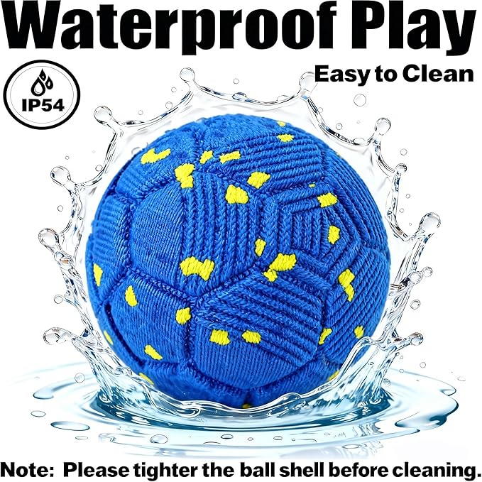 Smart Interactive Dog Ball, Dog Soccer Ball, Auto-Rolling, Bouncing and Rotating with Chew-Resistant E-TPU Material, IP54 Waterproof for Medium and Large Dogs (Blue)