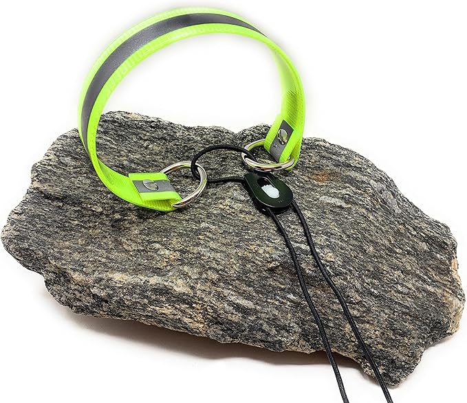 Sparky Pet Co - Surefit ECollar Replacement Strap - Bungee Dog Collar - Waterproof - Adjustable - Secure Nexus Wheel Lock - for Electronic Training & Invisible Fence Systems - 3/4" (Reflective Yellow)
