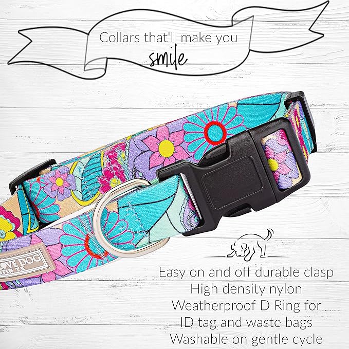Lucky Love Dog - Adjustable Dog Collar and Leash Set with Easy Click Buckle for Large Ones, Durable, & Comfortable Collar for Male & Female Dogs, Puppies & Adult Dogs - Caroline, XL