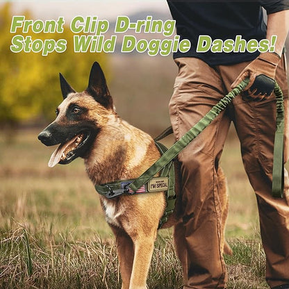 Forestpaw No Pull Dog Harness with Large Handle,Slip on Reflective Vest with Quick Release Buckle,Comfortable Flannel Lining for Medium Large Dogs Walking Training (Includes 3 Patches),Green XL
