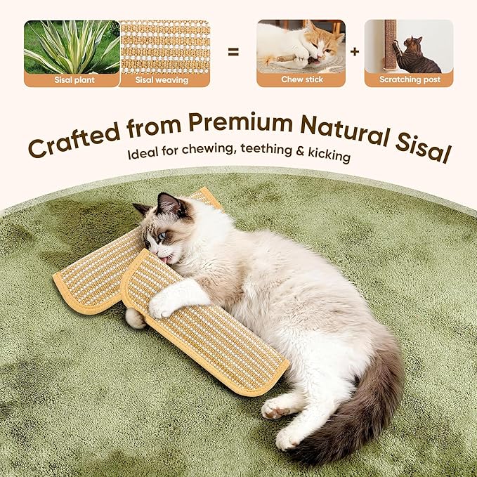 PetZen Garden Sisal Catnip Pillow Toy Kickers, 2 Pack Interactive Catnip Toys with Organic 8000mg Herbal Blend for Indoor Scratching, Chewing & Teething, Fun for Kittens and Adult Cats