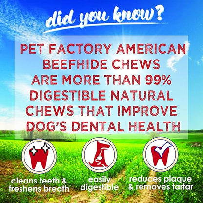 Pet Factory American Beefhide 3" Donuts Dog Chew Treats - Chicken Flavor, 8 Count/1 Pack